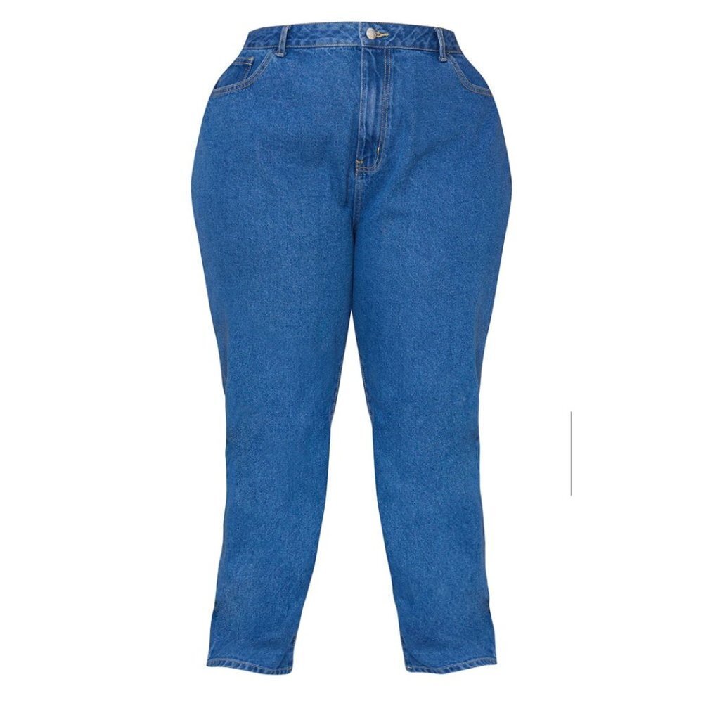 Pretty Little Thing Mid Blue Washed Dad Jeans​​​